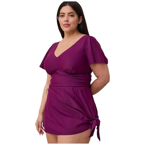 torrid Other - TORRID SWIM Wire-Free Side Tie Swim Dress No Bottom - Short Length 2X 18/20 NEW